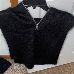 COS Textured Black Zip Vest